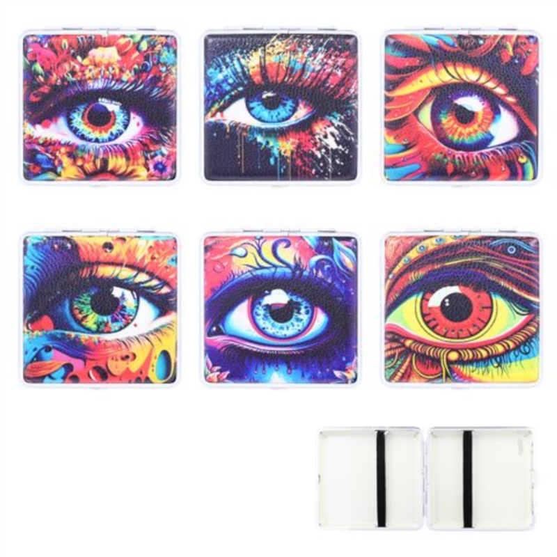Etui pour cigarettes en métal décors Yeux 6/120
