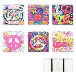 Etui pour cigarettes en métal décors Peace & Love 6/120