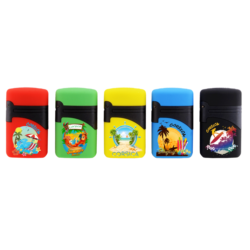 Briquet jetflamme gomme néon décors plage Corsica /25
