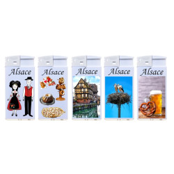 Briquet Atomic large plastique blanc décors Alsace*