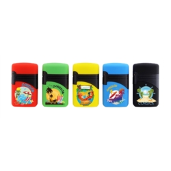 Briquet jetflamme gomme néon décors plage Corsica /25
