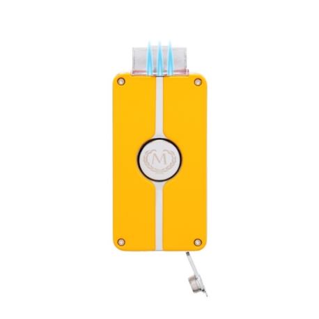 Briquet Myon 3 jet flamme + perce cigare Racing edition Jaune 10/100