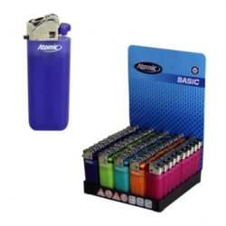 Briquet Atomic pierre jetable mini 5 coloris givres assortis 50/1000