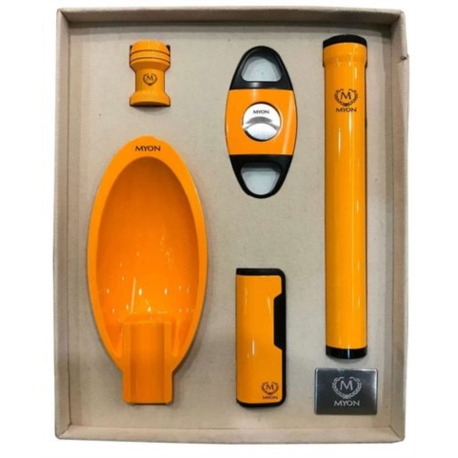 Coffret Myon 5 pièces Racing edition jaune avec briquet 1/10