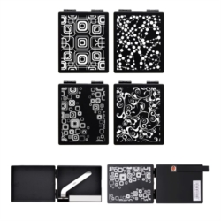 Etui à cigarettes plastique noir et blanc + briquet recharg USB 8/160