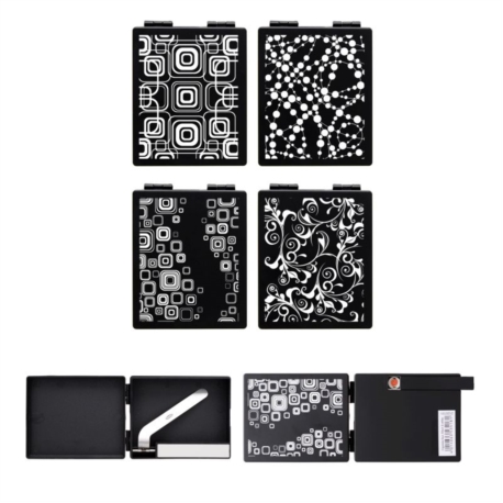 Etui à cigarettes plastique noir et blanc + briquet recharg USB 8/160