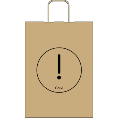 Sac papier kraft brun poignée torsadée 90g - 26+11x36.5 cm - Calvi