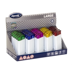 Briquet Atomic Large électronique Blanc top coloris assortis 25/500