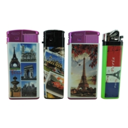 Briquet large électronique blanc top couleur décors Paris Design /25