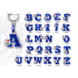 Porte-clés en métal forme Alphabet rose et bleu Bretagne Logos
