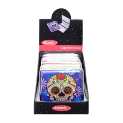 Etui pour 18 cigarettes métal décors métallisés La Catrina  6/240