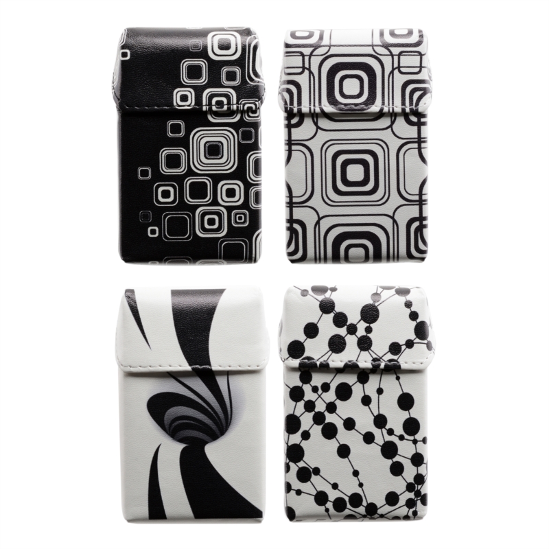 Boite étui paquet de 20 cigarettes 85 mm PVC Black/white 12/240