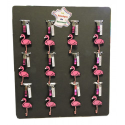 Porte clés flamant rose émaillé 
