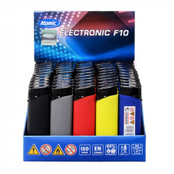 Briquet Atomic électronique F10 recharg rubber assortis 50/1000