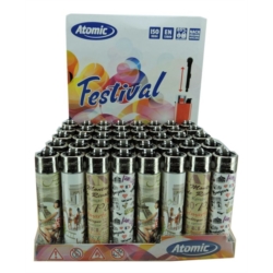 Briquet Atomic festival pierre rechargeable Paris Style /48