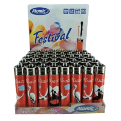 Briquet Atomic festival pierre rechargeable Cigognes /48