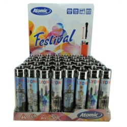 Briquet Atomic festival pierre rechargeable Lyon2  /48