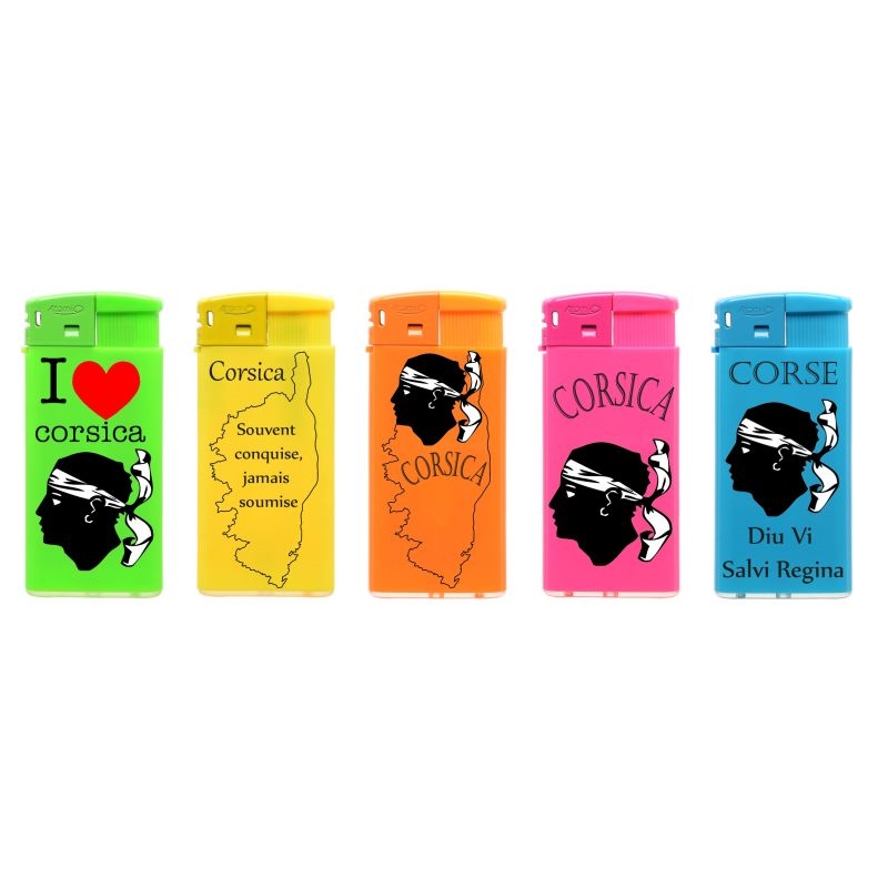 Briquet Atomic large plastique néon décors Corse 