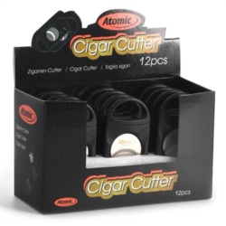 Coupe cigare Atomic double lame acier noir 25mm 12/240