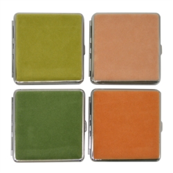 Etui pour 18 cigarettes en métal décors Alcantara naturels 6/120