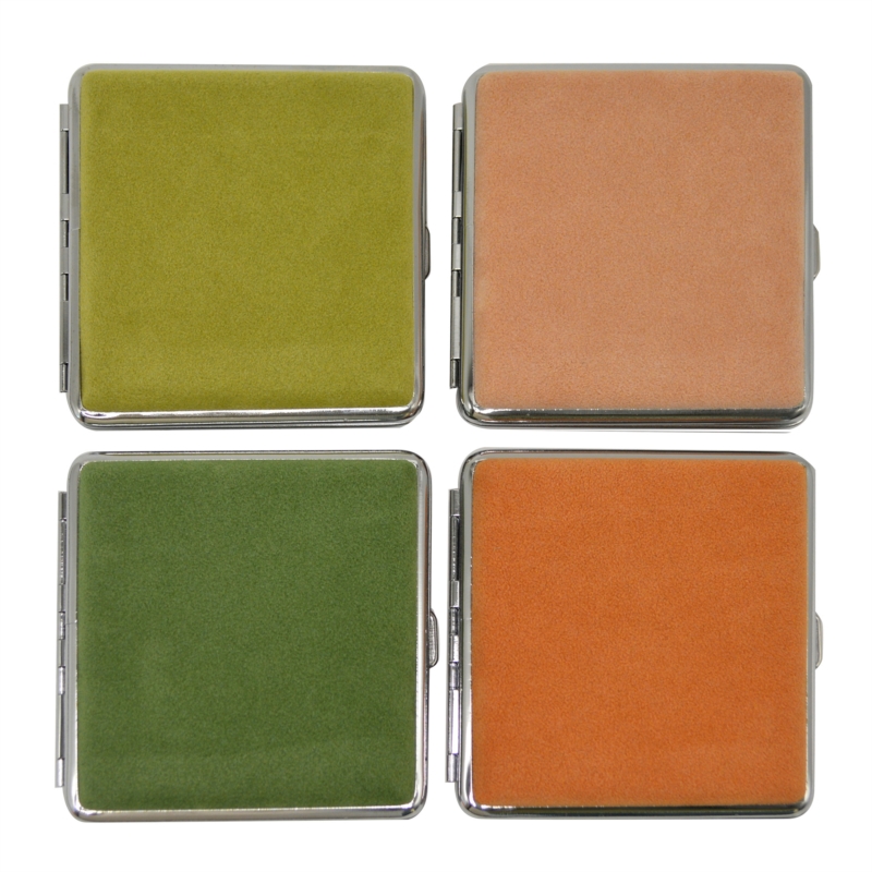 Etui pour 18 cigarettes en métal décors Alcantara naturels 6/120