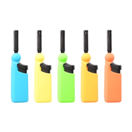 Briquet mini allume tout jetflamme Ducky plastique néon rubber 20/400