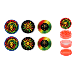 Broyeur à tabac plastique 50mm 4 parts décors Reggae 12/240