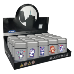 Briquet Atomic jetflamme gomme gris décors Animaux zombies 25/500