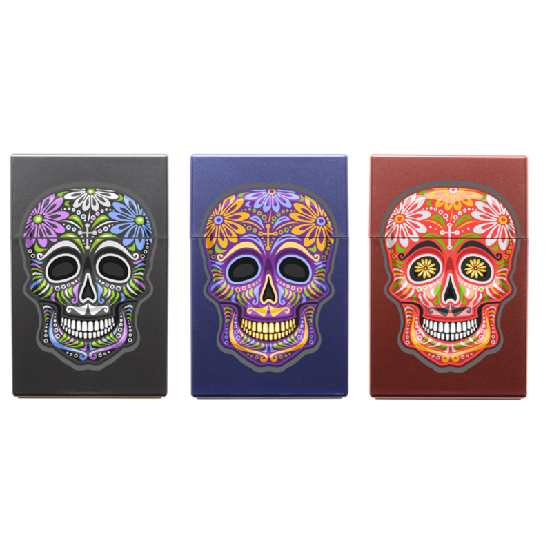 Boite étui paquet 20 cig 85mm plastique décors Catrina 12/240