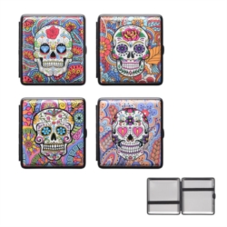 Etui pour 18 cigarettes métal rubber décors catrina 6/120