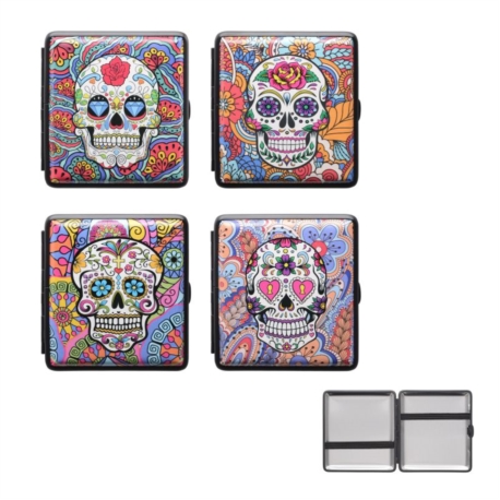 Etui pour 18 cigarettes métal rubber décors catrina 6/120