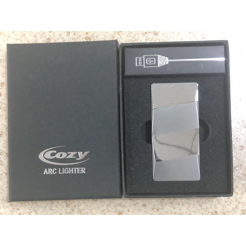 Briquet Cozy X arc électrique simple rechargeable USB Chromé 5/50