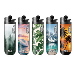 Briquet pierre FLS jetable décors Nature 25/1000