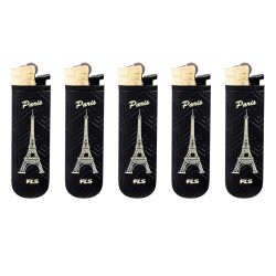 Briquet pierre FLS jetable Top doré décor Paris 25/1000