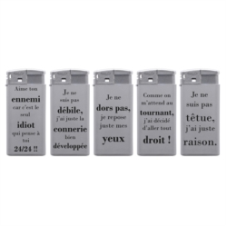 Briquet Atomic Large électronique gomme argenté Expressions II 25/500