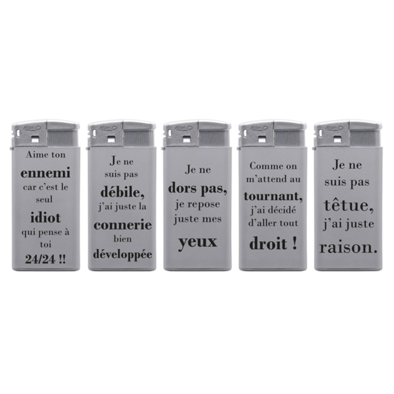 Briquet Atomic Large électronique gomme argenté Expressions II 25/500