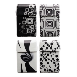 Boite étui paquet de 20 cigarettes 85 mm PVC Black/white 12/240