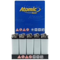 BRIQUET ATOMIC PIERRE JETABLE OPAQUE BLANC 50/1000