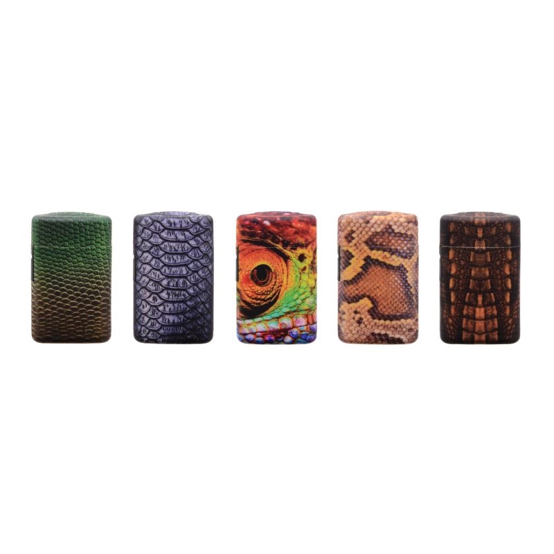 Briquet Atomic jet flamme plastique décors Peaux reptiles 25/500