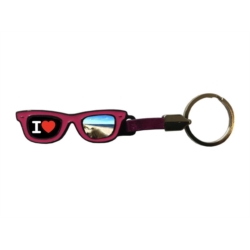 Porte clés métal forme de lunettes de soleil 