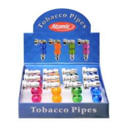 Mini pipe à tabac Atomic balls 4 coloris assortis 12/240