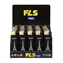 Briquet pierre FLS jetable Top doré décor Paris 25/1000