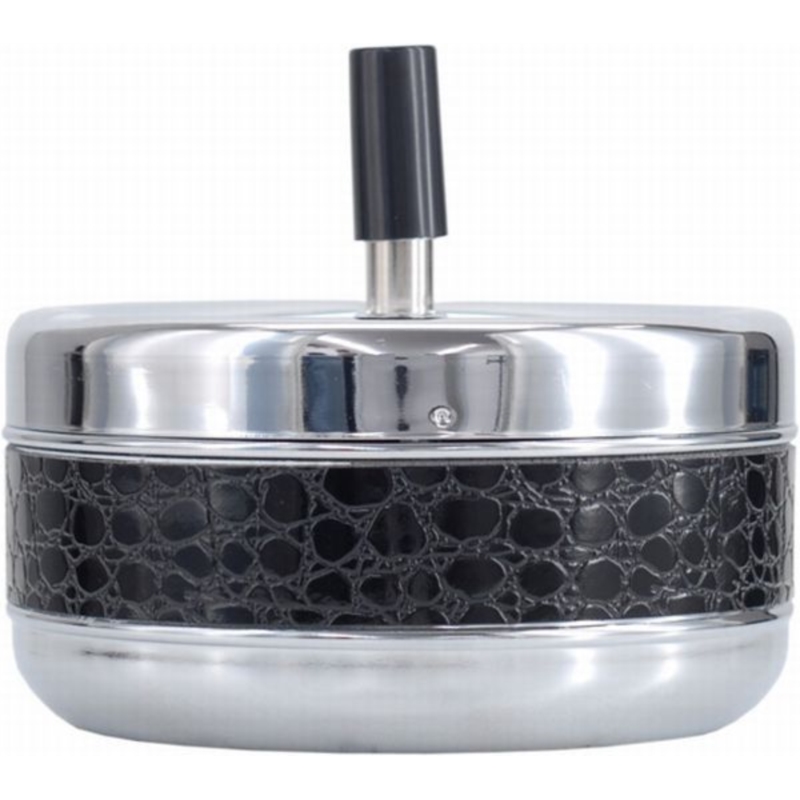CENDRIER ESCAMOTABLE ROND CHROME FACON CROCO DIAM 13 CM 12/72