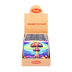 Etui pour cigarettes en métal décors Champignons 6/120
