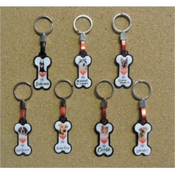 Porte clés forme os avec doming personnalisable