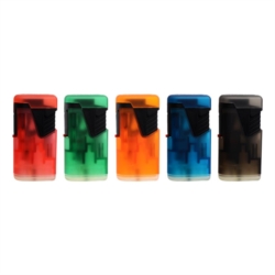 Briquet Atomic 2 - double jet flamme gomme givrés assortis 25/500