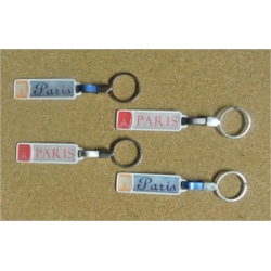 Porte clés plaque avec 2 doming personnalisables