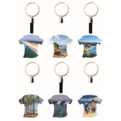 Porte-clés en métal forme Tee-shirt décors paysages Pays Basque