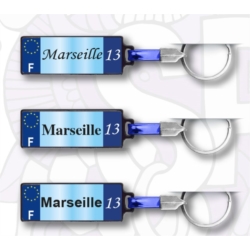 Porte clés plaque immatriculation avec doming Marseille