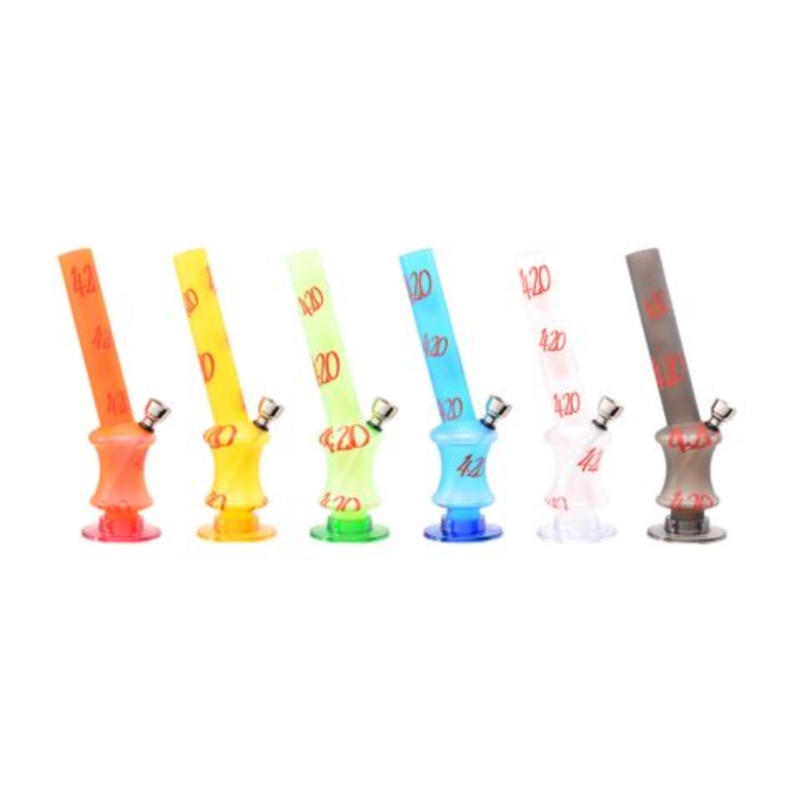 Pipe à tabac acrylique 20 cm 6 coloris givrees assorties